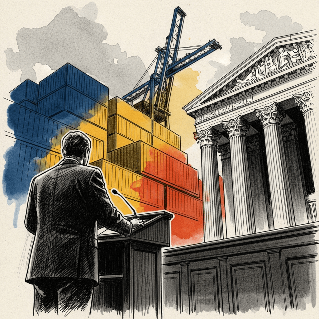 Illustration for Learning Resources, Inc., et al., Petitioners v. Donald J. Trump, President of the United States, et al.