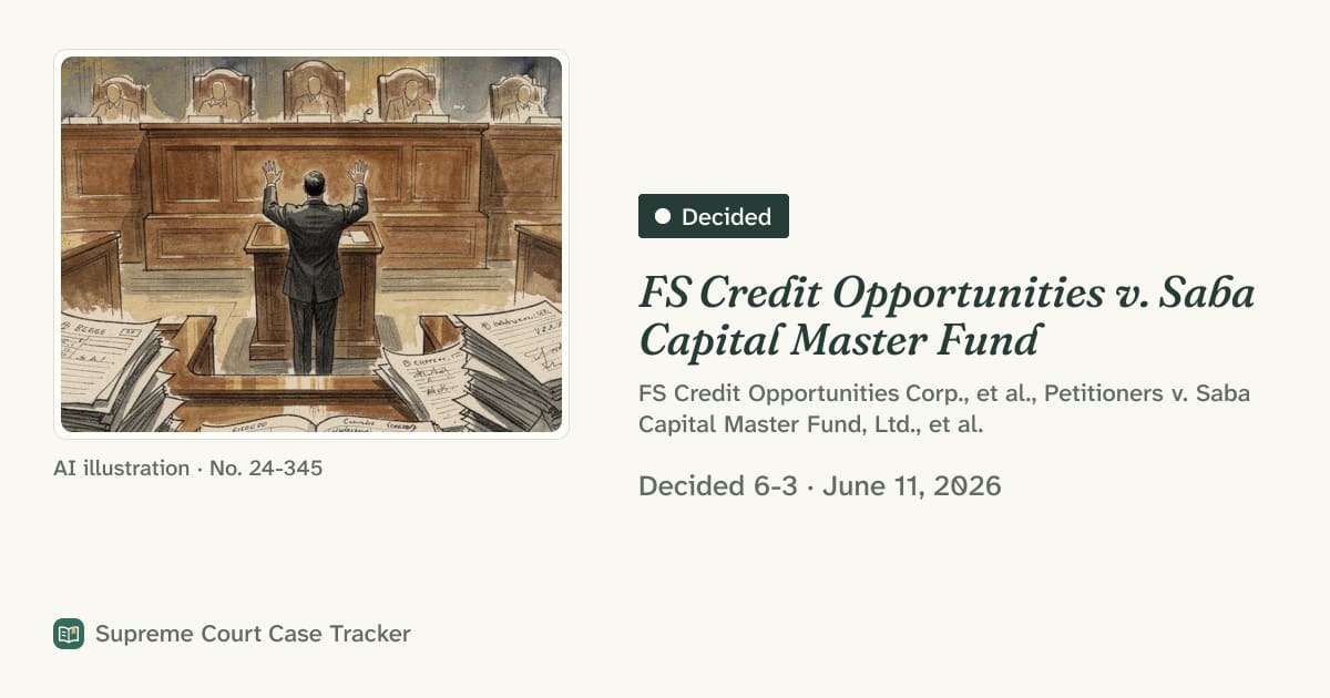 FS Credit Opportunities Corp., et al., Petitioners v. Saba Capital ...